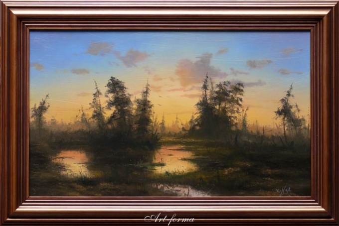 Małgorzata Kinga Rużyk 'Mokradła' obraz olejny 30 x 50cm