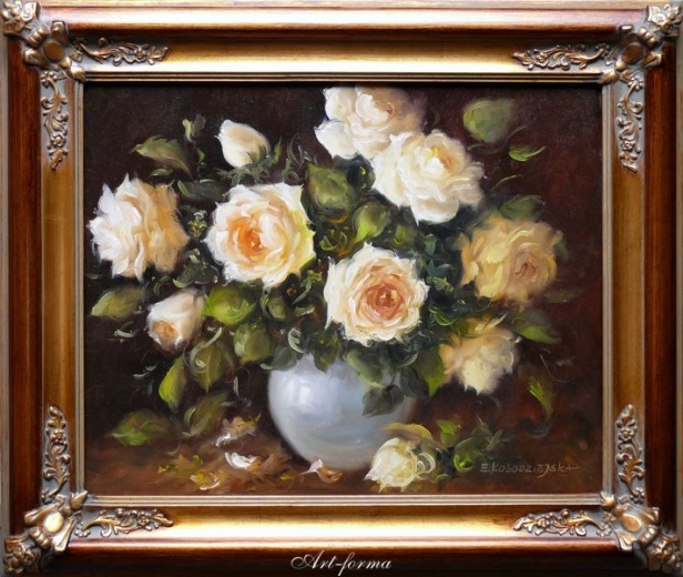 Elżbieta Kołodziejska - Róże obraz olejny 40 x 50cm/sprzedany