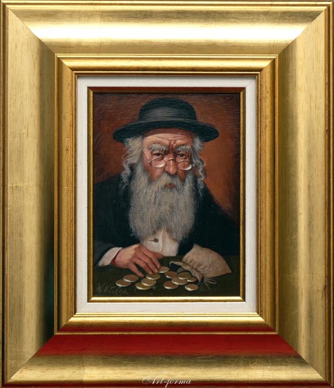 Wiktor Wałęga - Portret Żyda liczącego pieniądze